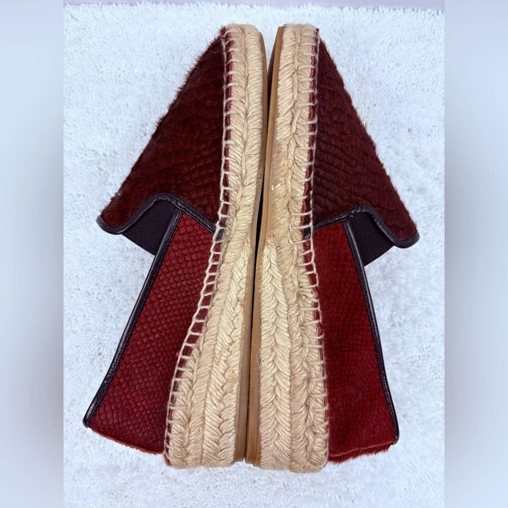 Zara Basic Red Ponyhair Espadrilles Loafers